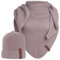 Hilltop 2-teiliges Unisex Winterset, Damen Mütze und Schal, Herren Mütze mit Strickschal, XXL Dreiecksschal mit Strickmütze, Geschenk für Frauen und Männer, Farbe:Mauve