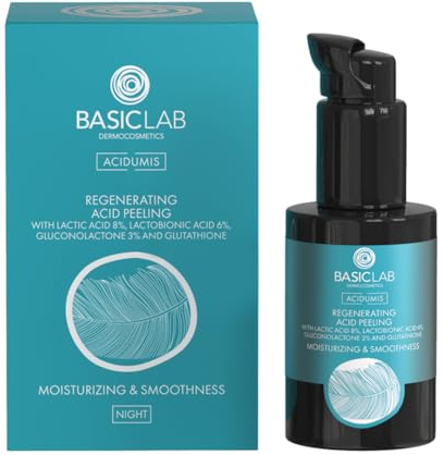 BasicLab Dermocosmetics Regenerierendes Säure-Peeling | 30 ml | Milchsäure, Lactobionsäure, Gluconolacton | Erneuert und regeneriert die Haut, verbessert die Hydratation und gleicht den Hautton aus