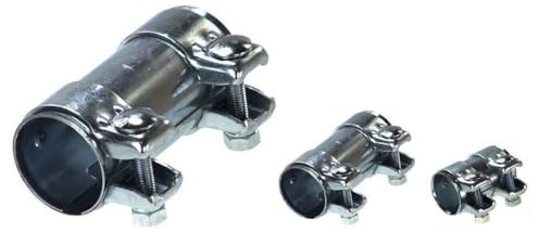 Exhaust Pipe Connector - Heavy Duty Sleeve Double Clamp Tube Adapter Joiner (70mm to 74mm x 80 mm)