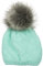 styleBREAKER Unisex Einfarbige Strick Bommelmütze fein gestrickt mit Fleece Futter, Winter Fellbommel Mütze 04024175, Farbe:Türkis