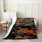 Homewish Tarnungs Überwurfdecke Camo Fleece Decke Teens Army Camo Flanell Decke für Kinder Jungen Mädchen Militärisch Abstrakte Kunst Plüschdecke Wohnzimmer Wohnheim Dekor Orange Grau Schwarz,130x150