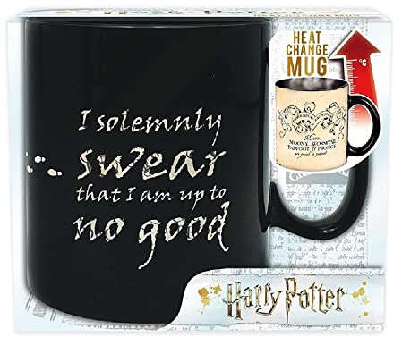 Harry Potter - Tasse - Karte des Rumtreibers - Thermoeffekt Kaffeetasse Hogwarts Mug - 460ml - Marauders Map - Keramik - Geschenkbox