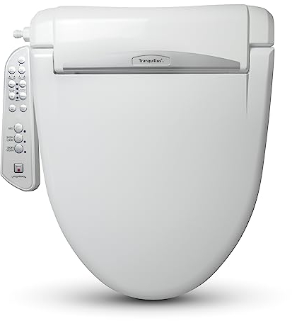 Tranquillus Essential Round Bidet - Water and Air Adjustable Toilet Seat, Electric Bidet - ADA Compliant Seat, Heated with Dryer - Easy DIY Installation, Soft Close Lid - Made in Korea
