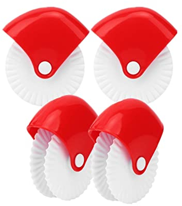 Pastry Wheel Decorator and Cutter, 4Pcs Pie Wheel, Pastry Wheel Roll, Pie Crust Cutter, Pastry Cutter, Pie Cutter, Pizza Pastry Pie Lattice Cookie Biscuit Decoration