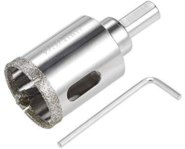 TA-VIGOR 32mm Diamond Drill Bit Glass Hole Saw Set, Hollow Core Drill Bit with Spotting Drill Bit, Tile Hole Cutter Set Core Drill Bits Center Pilot for Ceramics Porcelain Tile Bottles Pots Brick