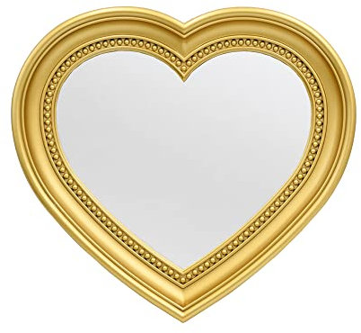 OIGUMR 33,5 x 30,5 cm Herzspiegel Wandspiegel Wandspiegel Wanddekor Goldspiegel