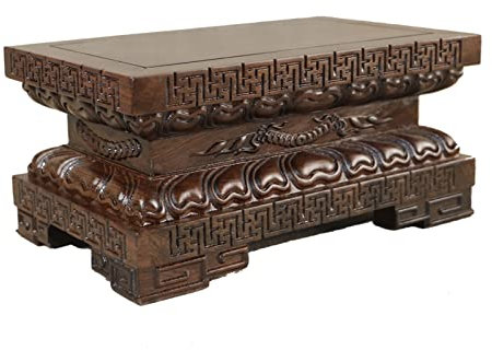 Pflanzenständer Indoor Holzständer, rechteckiger Sockel, geschnitztes Holz (3,9 Zoll hoch), Blumenerde Topfständerhalter (Color : A, Size : Small)