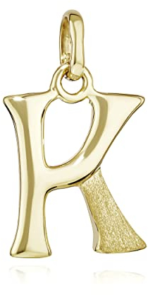 NKlaus Kettenanhänger Buchstabe K 333 Gelb Gold 8 Kt teilmatt 15x11mm Alphabet Amulett 13304