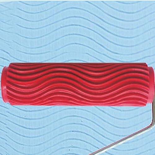 UMMEI Holzmaserung Werkzeug Strukturrolle Paint Roller,Werkzeug Wand Strukturrolle Für Rollputz Farbroller Wandfarbe Nagelroller Tapeten,Rot,8