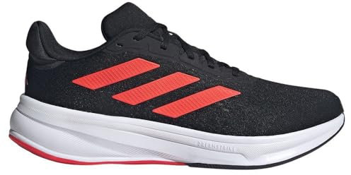 adidas Response Super M Running Shoes, Zapatillas para Correr Hombre, Core Black/Solar Red/Core Black, 46 EU