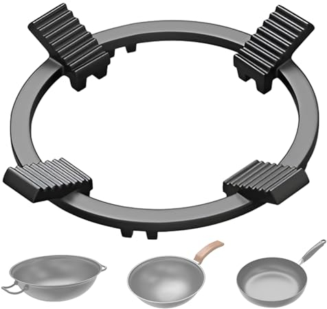Anello di supporto per wok, scaffale per stufa a gas da cucina, supporto universale per padella ispessita, antiscivolo, per wok in acciaio al carbonio, pentole con fondo rotondo