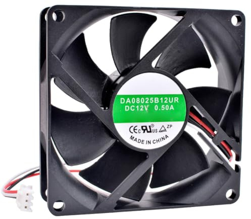 KIKIFAN DA08025B12UR 8 cm 8025 80 x 80 x 25 mm 80 mm Ventilador DC12V 0.50A Ventilador de refrigeración de alto volumen de doble bola para inversor de servidor de chasis
