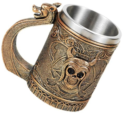 RORPOIR Taza De Café Diseño De Calavera Taza De Inoxidable Para Cerveza y Uso Doméstico Para Bar y Picnics