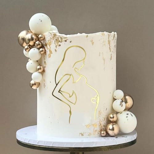 Tortenaufsatz aus Acryl, Schwangere Frau, Babyparty, Kuchendekoration, Baby-Kuchendekoration, Babyparty-Dekorationen