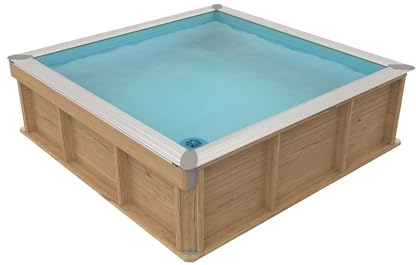 Holzpool Pistoche by BWT Procopi - Kidspool 200 x 200 x 64 cm - inkl. Sicherheitsabdeckung, Kartuschenfilteranlage, Winterabdeckung