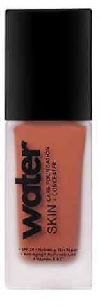 water SKIN 3-in-1 Foundation, CONCEALER and Skin Care 1x30ml Organic Natural Vegan including Organic Brush (COCOA, 30ml)