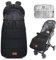 Baby Fußsack Winterfußsack Kinderwagen Buggy Universal Babyfußsack Winter Thermo-Fleece Wasserdicht und Wetterfest Fußsäcke mit Anti-Rutschschutz, Shwarz