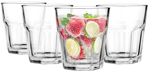 Glasmark KROSNO, 270 ml, lot de 4, bas, s à boire, highball, s à eau, cocktail, parfait pour la maison, les restaurants et les fêtes, ensemble de s, forme classique