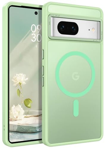 YINLAI Google Pixel 7 Hülle Kompatibel Mit MagSafe, Magnetisch Translucent Matt Stoßfest Kratzfest Cover Case Schutzhülle für 6.3'', Matcha Grün