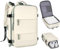 Mochila de Viaje Grande: Resistente al Agua, con Compartimento para Zapatos Separado, Puerto de Carga USB y Diseño Multifuncional Antirrobo.Bolsa para computadora portátil (Grande, Beige Claro)