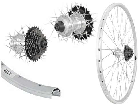 Aggro-X 28 Zoll Hinterrad V-Profil 19-622 Laufrad Disk 6-Loch Felgenbremse + 7 Fach Zahnkranz 21 Gang