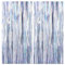 Drucilla 2 Stück Lametta Vorhang, Glitzervorhang Lametta, Folien Fransen Lametta Vorhänge, Glitzer Tinsel Curtain für Geburtstag, Party, Hochzeit Deko, 1m x 2m, Silber