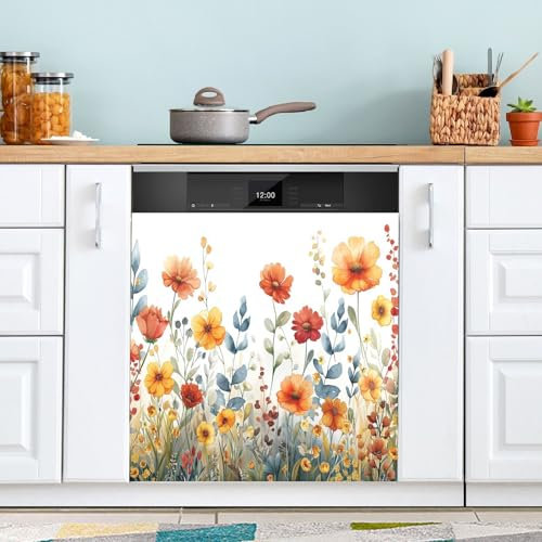 Ewusp Cubierta magnética para lavavajillas, Placa de Cocina, Lavadora, Puerta de Lavadora, Pegatina magnética para electrodomésticos, decoración del hogar, Cocina, Granja, 58 cm de Ancho x 66 cm de