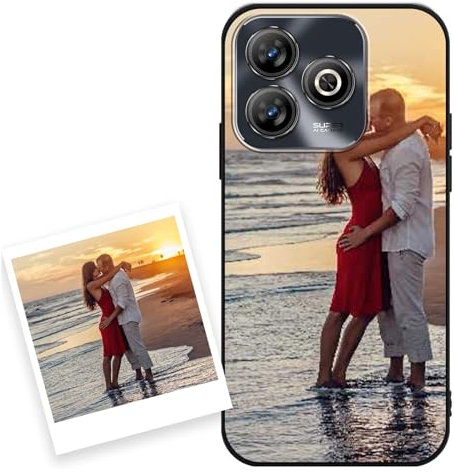 Coiwxmoi Personalisierte Handyhülle für ZTE Blade A75 4G 6,6'', Personalisiert Hülle mit Eigenem Bild Foto Selbst Gestalten Schutzhülle, Individuelle Design Silikon Case für ZTE Blade A75 4G,Schwarz