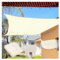Terrassenüberdachung, Sonnenschutz, regenfest, UV-beständig, für Schatten und Regen, reißfest, atmungsaktiv, Beige, 5 m x 6 m