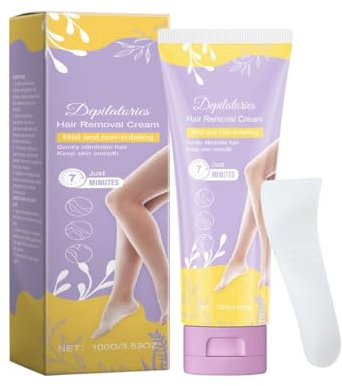 NAOLVE Hair Removal Cream with Scraper, Gentle, Moisturize and Hydrate, Suitable for Al Skin Types, for Unwanted Hair in Underarms, Private Parts, Arms, Legs & Bikini Area, Ideal for Men Women, 100g