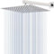 Pommeau de Douche Effet Pluie Katezon 30 cm à Haut Débit Avec Bras de 40 cm, Pommeau Carré en Acier Inoxydable, Buses en Silicone Autonettoyantes, Design Ultra-fin (Chromée)