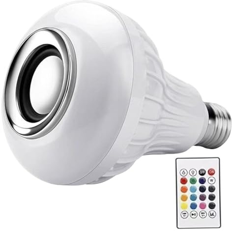MOUNTTU LED Light Bulb E27 Remote Control RGB Color Changing Light Bulb with Wireless Connection & Built-in Speaker for Living Room, Bedroom Remote Control Bulbs RGB Bulbs