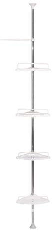 Étagère de salle de bain télescopique - Organisateur d'angle à 4 étagères, organisateur de salle de bain | étagères d'angle pour douche avec tige de tension, rangement de sol pour shamp