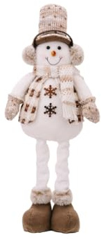 Bosiyrggrl Christmas Standing Decorations Stretchable Doll for Christmas Floor Decor Xmas Stuffed Standing Figure with Extendable Legs Plush Christmas Decor