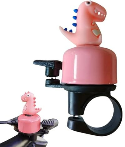JYNVO Campanello per Bicicletta Bambino Dinosauro Rosa, Clacson Bici per Ragazze Ragazzi Adulti, sonoro, per Bici/Scooter/Triciclo/Bicicletta Bambino, facile da installare