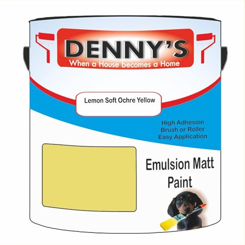 Premium Interior Wall & Ceiling Emulsion Paint – Lemon Soft Ochre Yellow – Rich Matt Finish, Durable & Washable, Low Odour, Ideal for Living Rooms, Bedrooms & Hallways (250ML Tin)