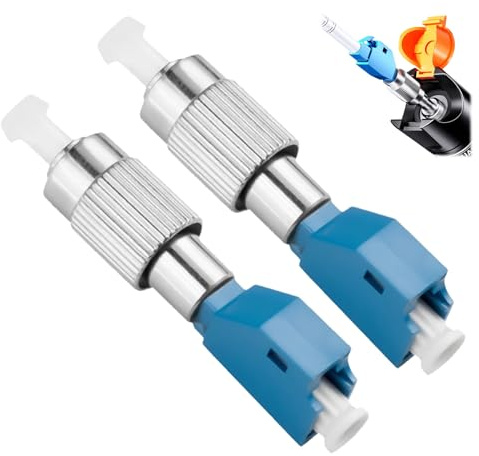 CeoxThao 2 Pièces Adaptateur Hybride Fibre Optique FC (Mâle) à LC (Femme) 9/125um Single-Mode pour Applications OTDR/OLS/OPM/VFL, Fibre Optique Monomode SC Mâle à LC Femelle