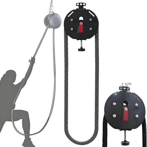 vanenferse Entraîneur Portable Fitness Rope Professionnel, Appareil D'entraînement À Corde Infinie en Nylon Bouclée 4m, Appareil De Musculation Complet Résistance Réglable pour Bras, Dos, Domicile