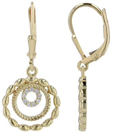 Akzent Wasserfeste 925er Silber Ohrringe Ohranhänger Damen in Gold, 100% Wasserfest & Hautverträglich