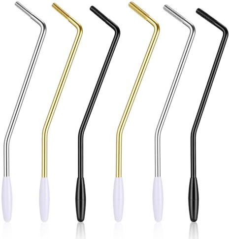 Classicseali 6PCS Tremolo Arm,5 & 6 MM Whammy Bar for Stratocaster, Threaded Metal Tremolos Arm, with Tip for Stratocaster Electric Guitar Tremolo System, 3 Colors
