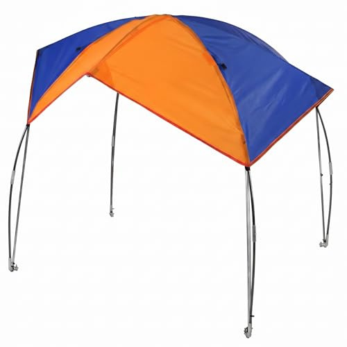 Otbushit Toldo Plegable portátil para Kayak, sombrilla para Barco, Apto para Botes inflables y Kayaks de PVC, Azul y Naranja, 77 × 61 Pulgadas