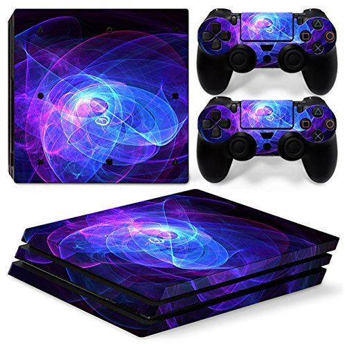 Morbuy PS4 Pro Skin Vinyl Autocollant Sticker Decal pour PlayStation 4 Pro Console and 2 Dualshock Manette Set (Purple Circle)