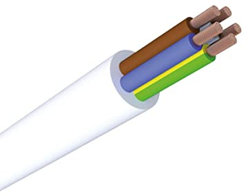 WITTKOWARE H05VV-F 5x0,75mm² PVC Schlauchleitung (Elektroleitung), Mantelfarbe weiß, Kabellänge 100m