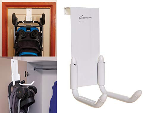 Dreambaby StrollAway Over The Door Baby Stroller Hanger – Heavy Duty Metal Hook Organizer with 22.5 Kg Load Capacity – Model G256