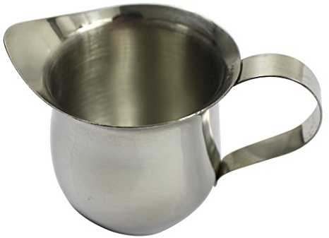 Dianoo Stainless Steel Small Milk Cup, Milk Cream Waist Shape Cup Jug Coffee, Espresso Coffee Milk Latte Art Frothing Silver 150ML Cream Cup