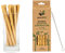 pandoo Lot de 12 pailles à cocktail en 100 % bambou avec brosse de nettoyage | Pailles réutilisables et respectueuses de l'environnement | 100 % biodégradables