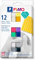 Staedtler C12-1ST FIMO Effect, ofenhärtende Modelliermasse, Set mit 12 Effekt-Farben, 8013 C12-1, Mehrfarbig