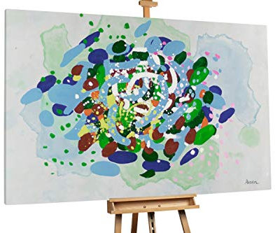 KunstLoft® XXL Gemälde 'Die Vier Elemente' 180x120cm | original handgemalte Bilder | Nonfigurative Kunst Bunt Blau | Leinwand-Bild Ölgemälde einteilig groß | Modernes Kunst Ölbild