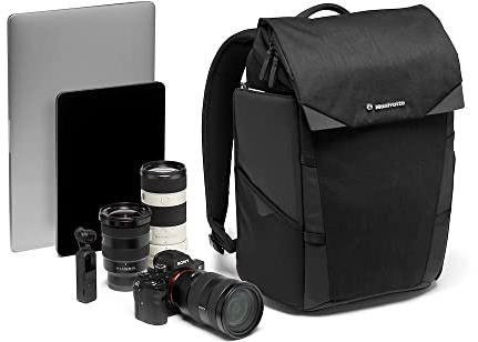 Manfrotto Chicago Camera Backpack Small, Multiuse, for Carrying Camera and Accessories, in Water-Repellent Material, Photography Backpack with PC and Tablet Compartment, with Tripod Holder