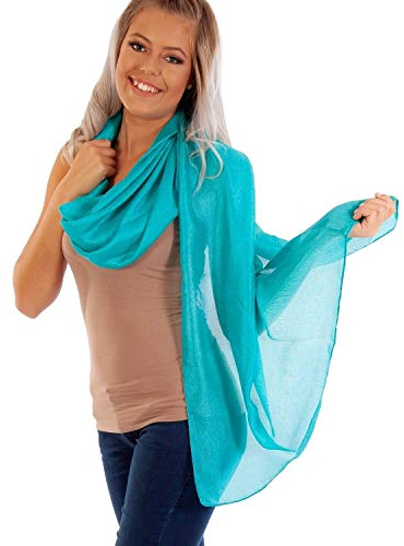 DOLCE ABBRACCIO by RiemTEX ® Schal Damen PRIMA DONNA Stola Tuch aus Wildseide Tücher in 31 Unifarben Halstücher Seidentuch Schals Damen Halstuch Seidenschal (Turquoise-Grün)